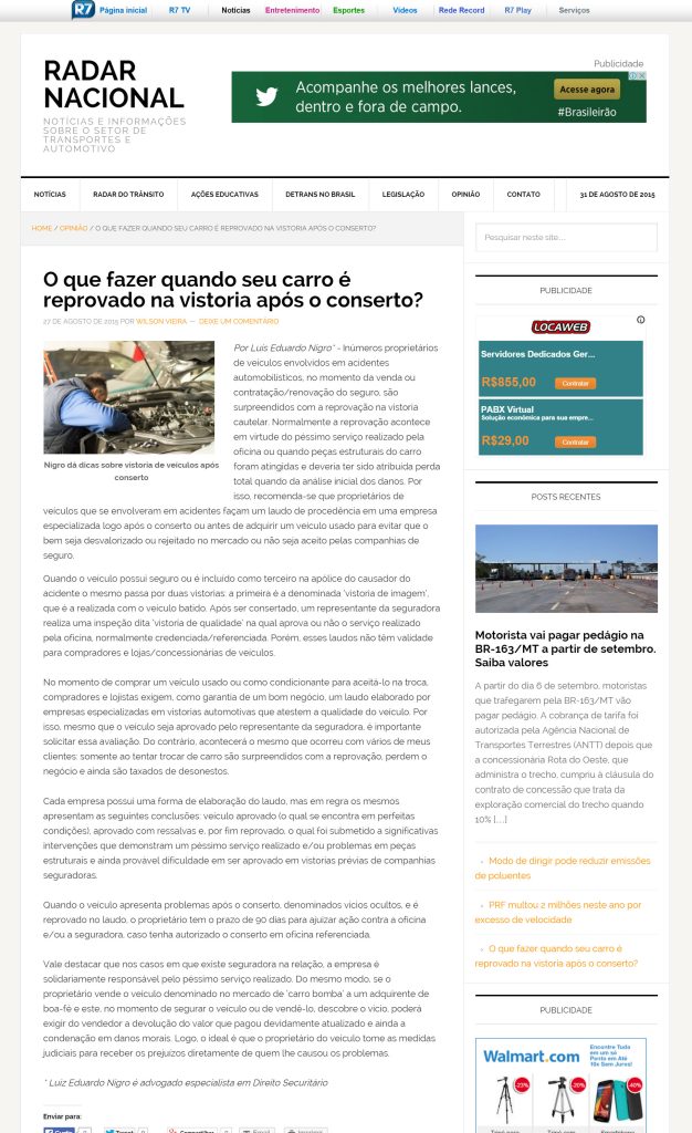 Nigro Advocacia no Radar Nacional